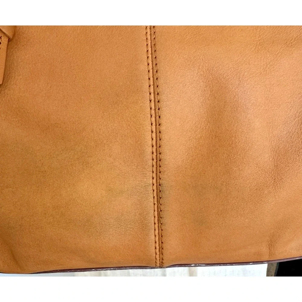 The Sak Women's Huntley‎ Leather Hobo Bag Metro Sling Pebbled Tan with Tassel